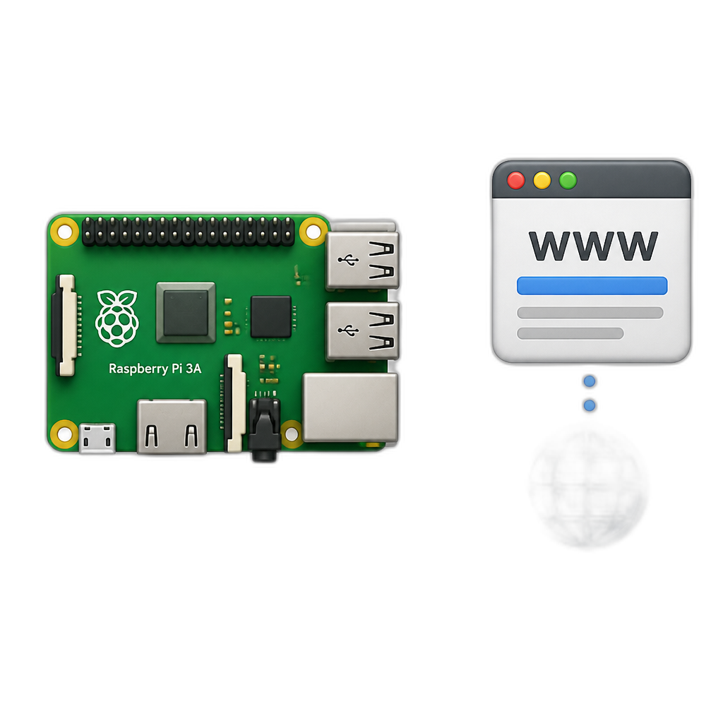 raspberry pi 3a web server - AI generated emoji