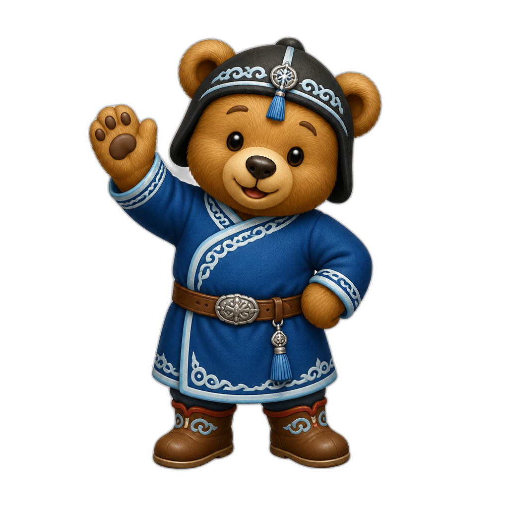 Create a any posing Teddy bear who is a stereotypical Altai Republic. any fur color - AI generated emoji