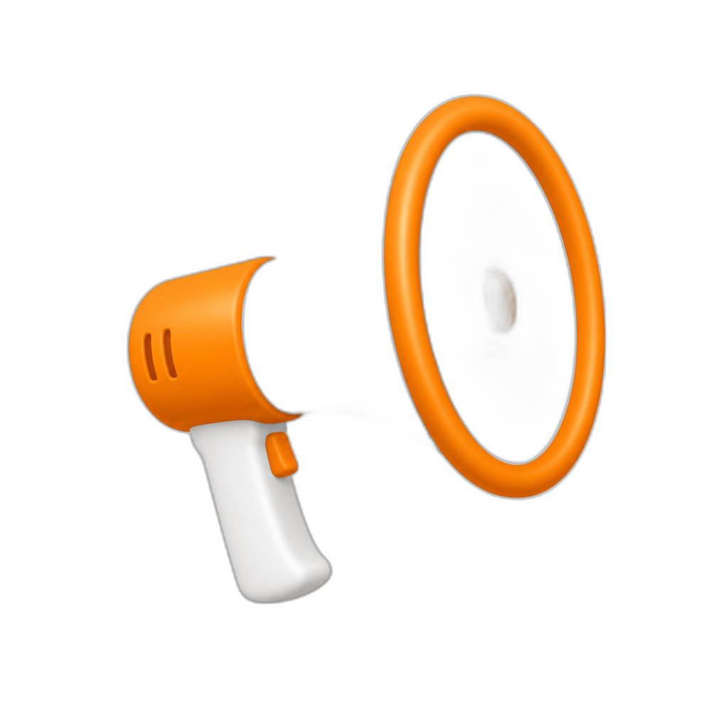 orange megaphone secondary color white - AI generated emoji