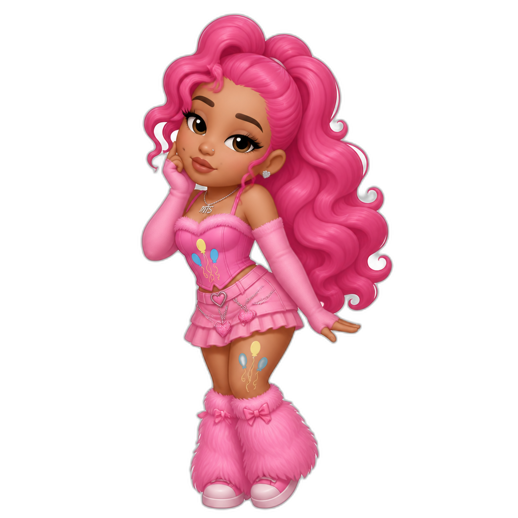 Mariah The Scientist fused with Pinkie Pie - AI generated emoji