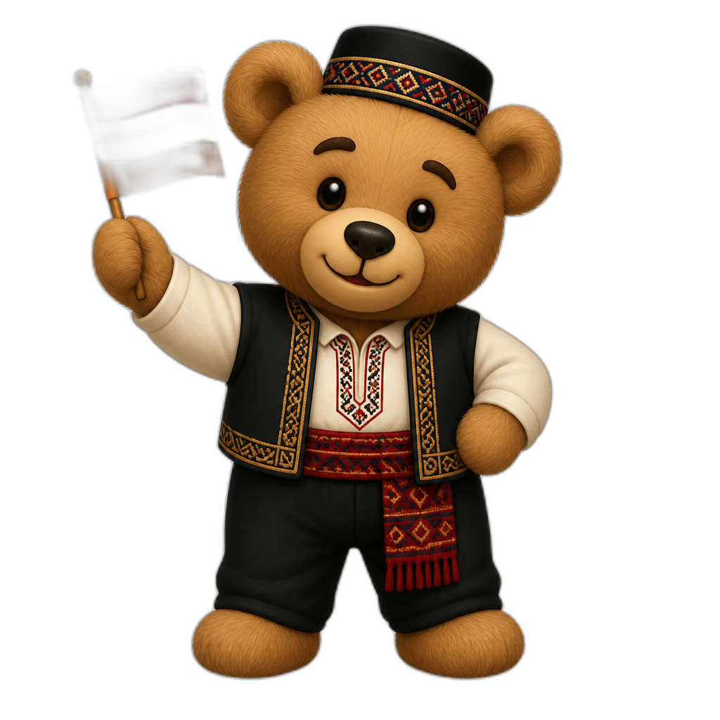 Create a any posing Teddy bear who is a stereotypical Armenian. any fur color - AI generated emoji
