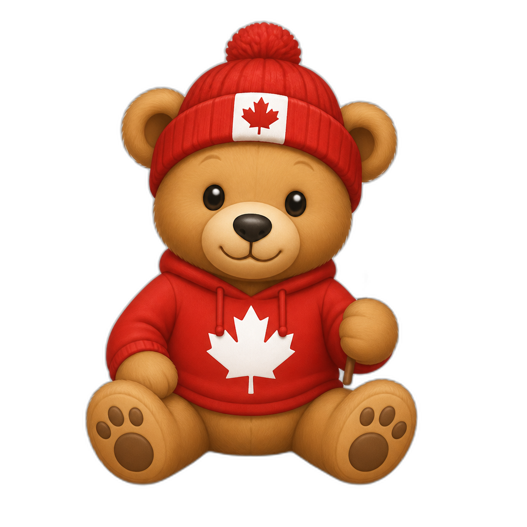 Create a Teddy bear who is a Canadian - AI generated emoji