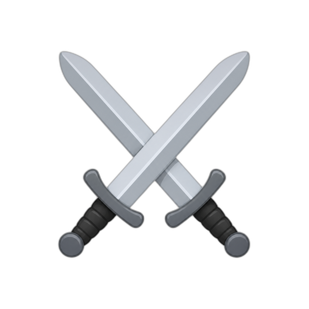 crossed swords thick minimal flat - AI generated emoji