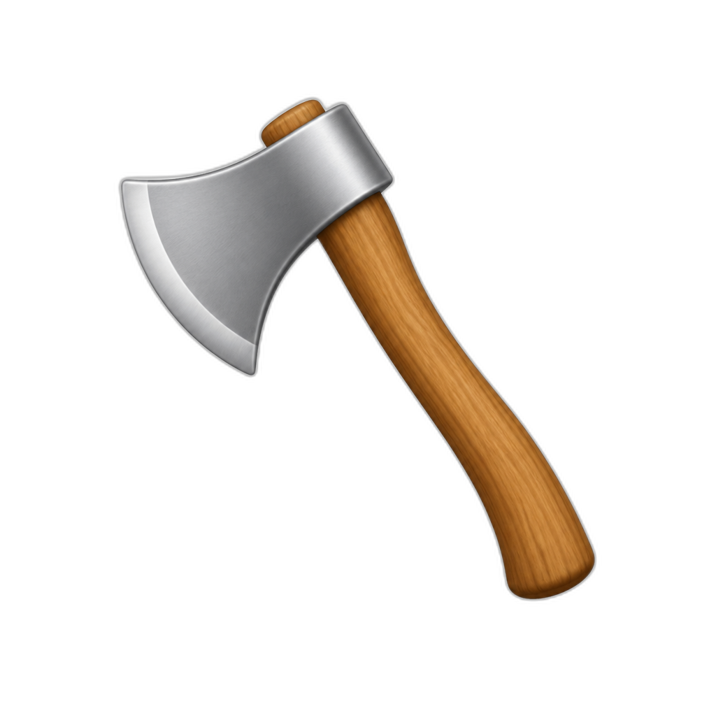 axe with a silver head for chopping - AI generated emoji