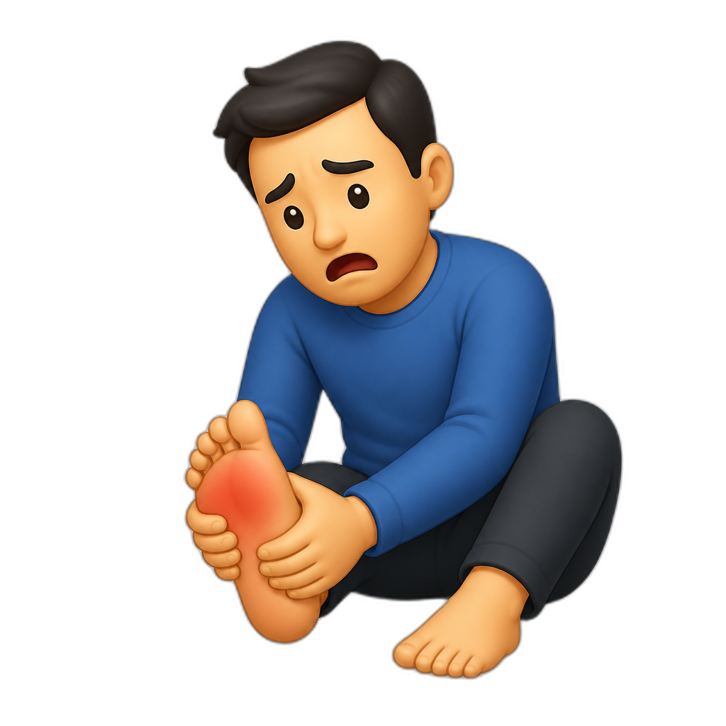 man's foot hurts - AI generated emoji