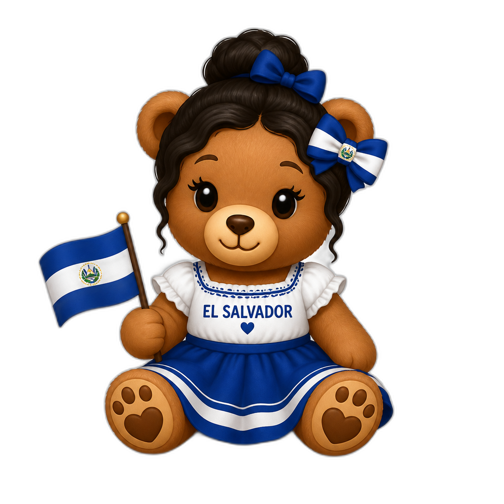 Create a girl Teddy bear who is a Salvadoran - AI generated emoji