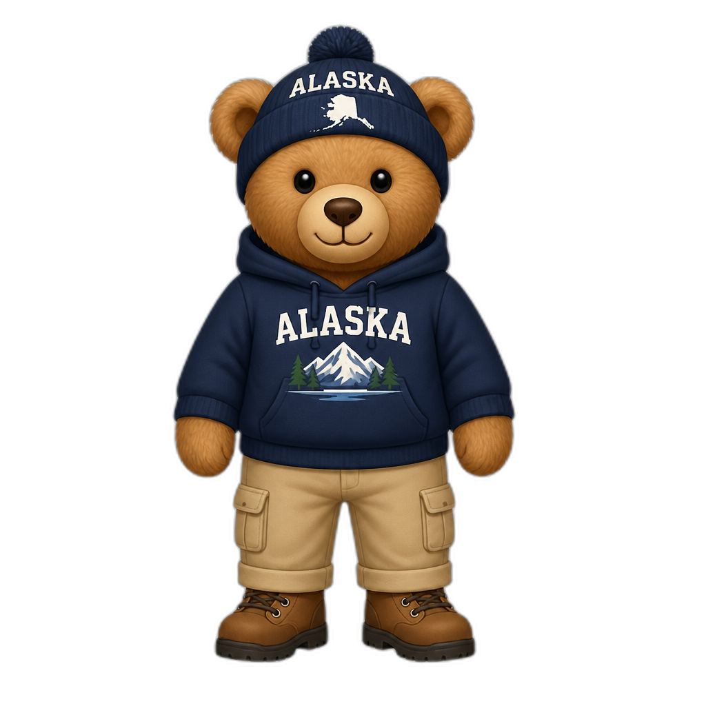 Create a Teddy bear who is a Alaska. FULL body - AI generated emoji