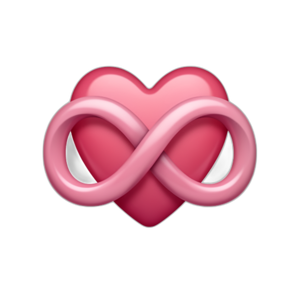 heart and infinity symbol ontertwined - AI generated emoji