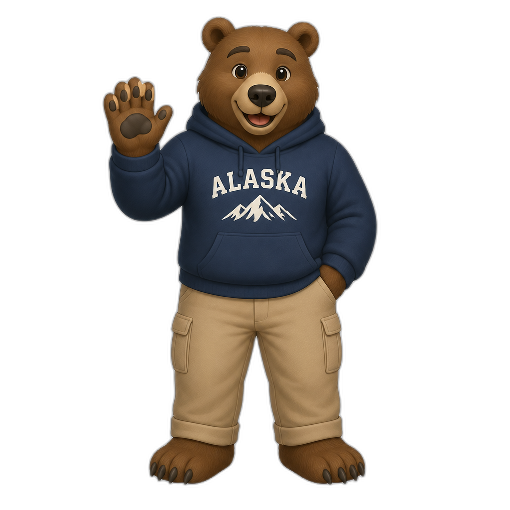 Alaskan Anthro Bear, Full body - AI generated emoji