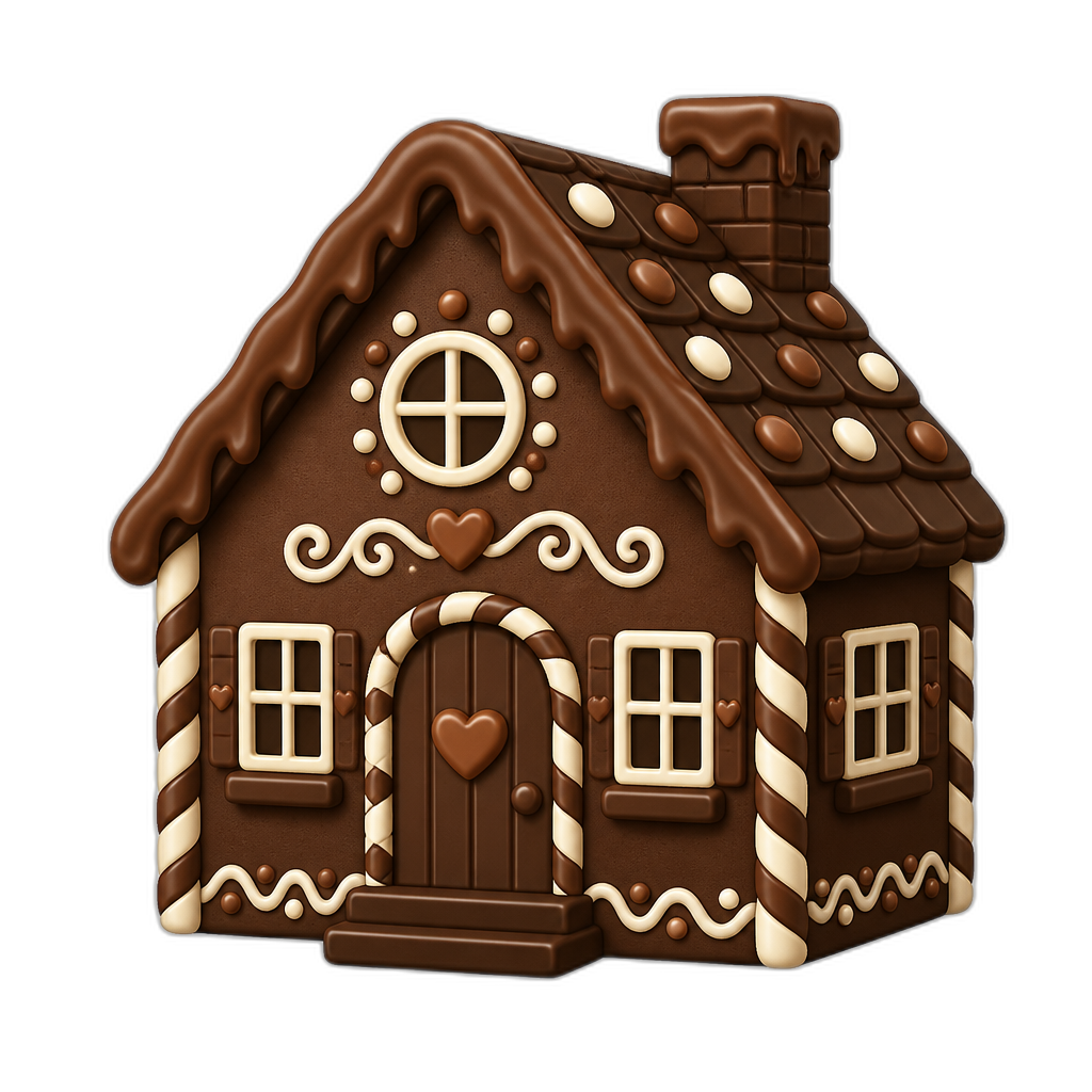 Chocolate Gingerbread House - AI generated emoji
