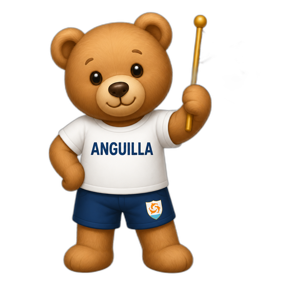 Create a any posing Teddy bear who is a stereotypical Anguilla. any fur color - AI generated emoji
