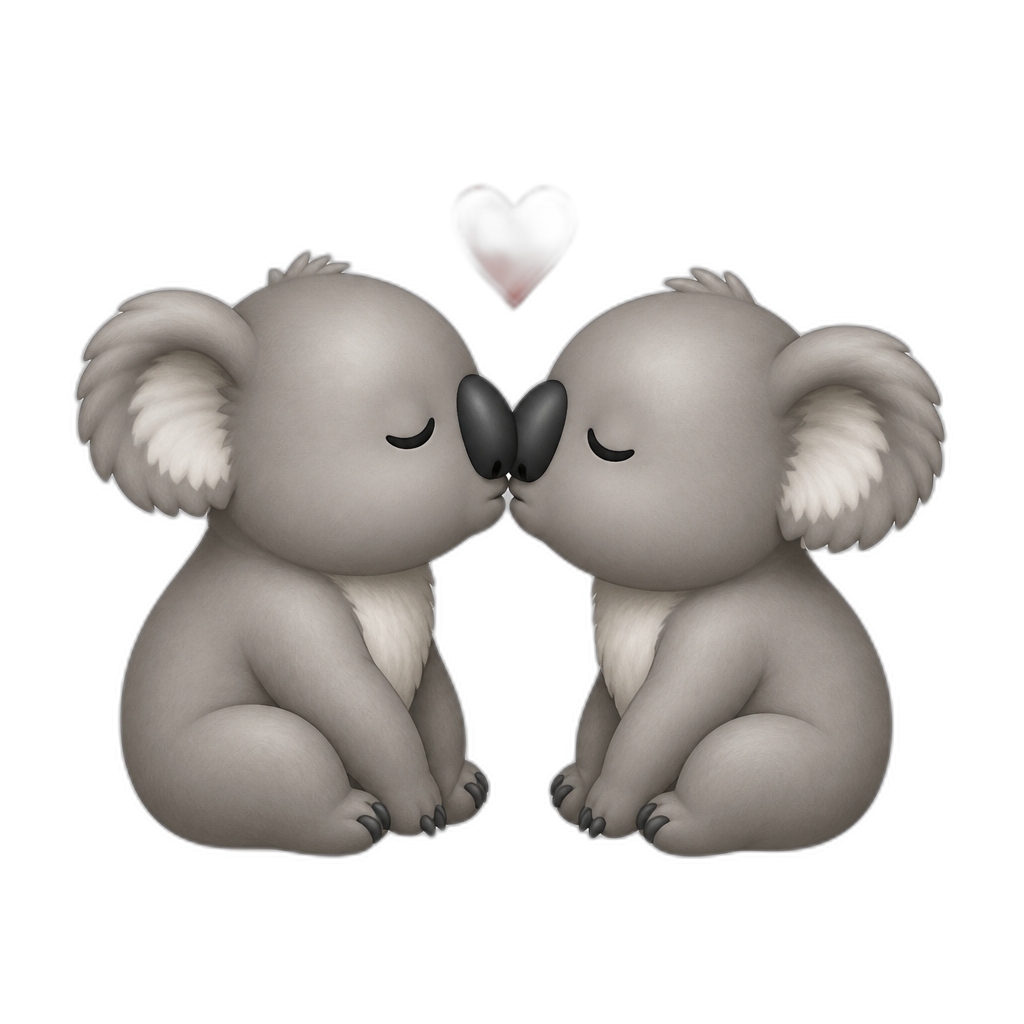 Two koalas kissing - AI generated emoji