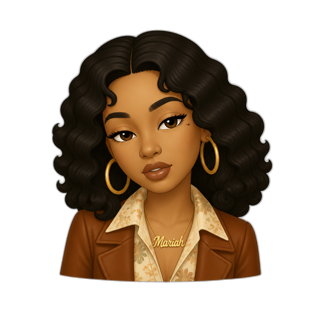 Mariah The Scientist in the 1970s - AI generated emoji