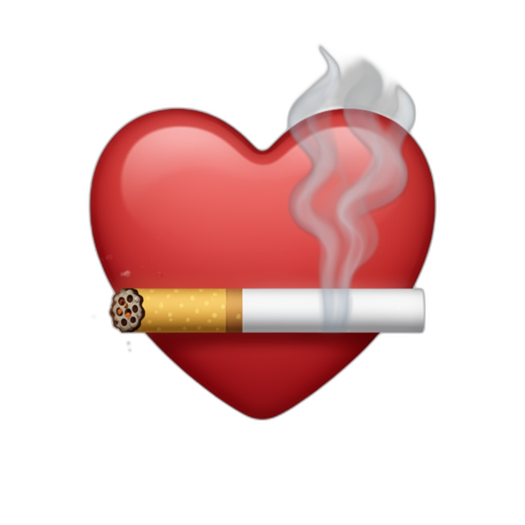 heart with an cigarette - AI generated emoji