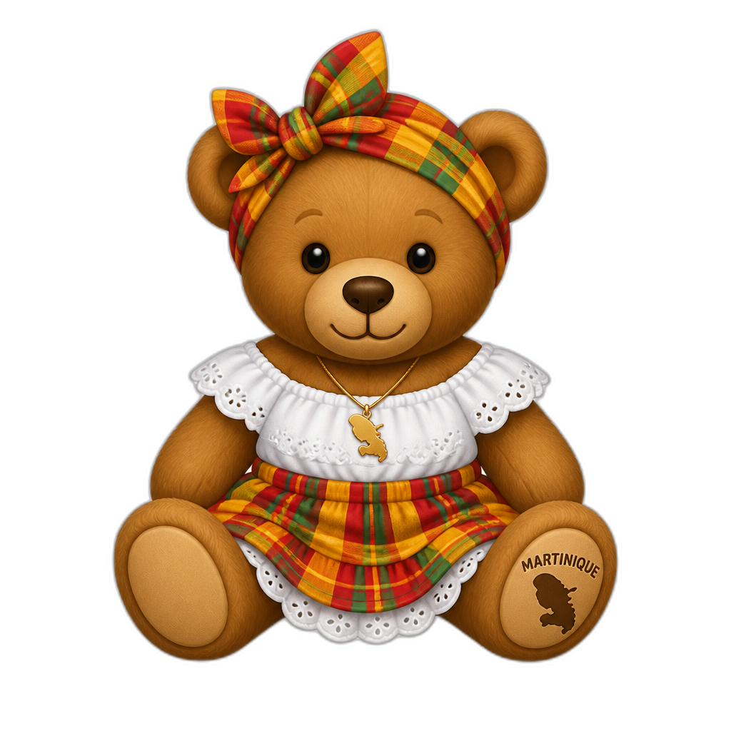 Create a Teddy bear who is a Martinican - AI generated emoji