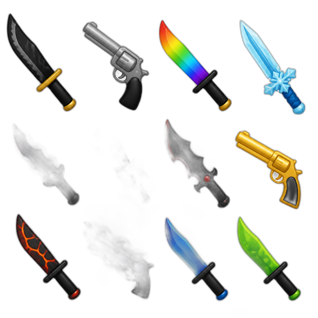 I want some Roblox murder mystery 2 weapons to use for my discord server - AI generated emoji