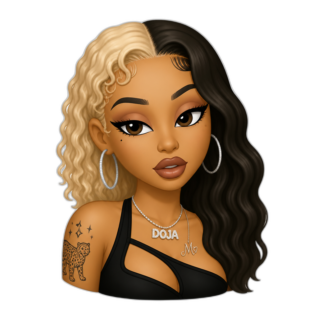 Doja Cat fused with Mariah The Scientist - AI generated emoji