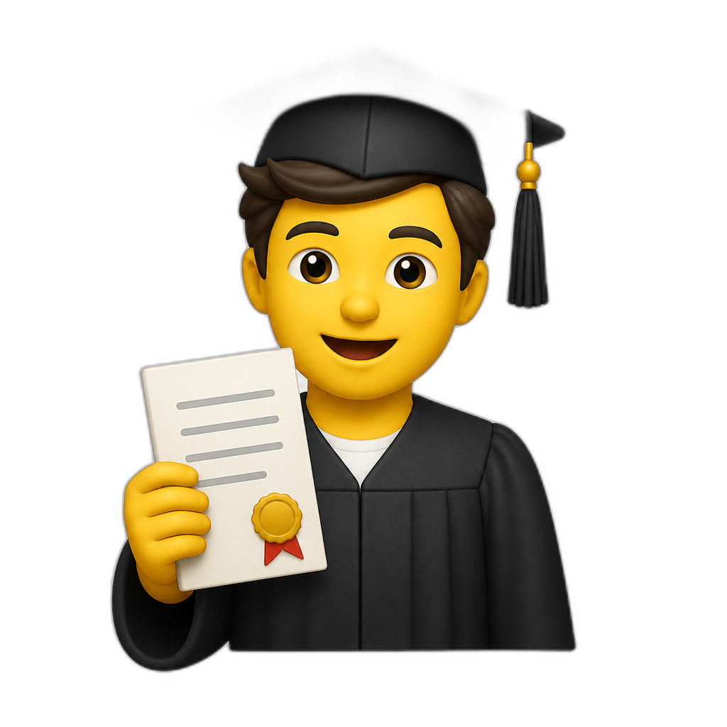 Graduated With Paper Holding It - AI generated emoji