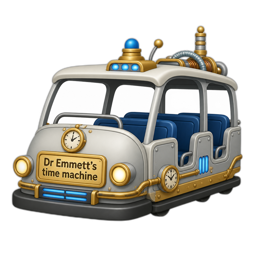 Transportation park vehicle ally "Dr Emmett's time machine" - AI generated emoji