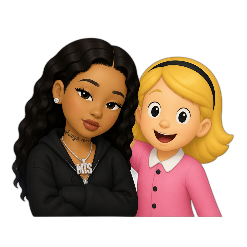 Mariah The Scientist and Emily Elizabeth from Clifford The Big Red Dog - AI generated emoji