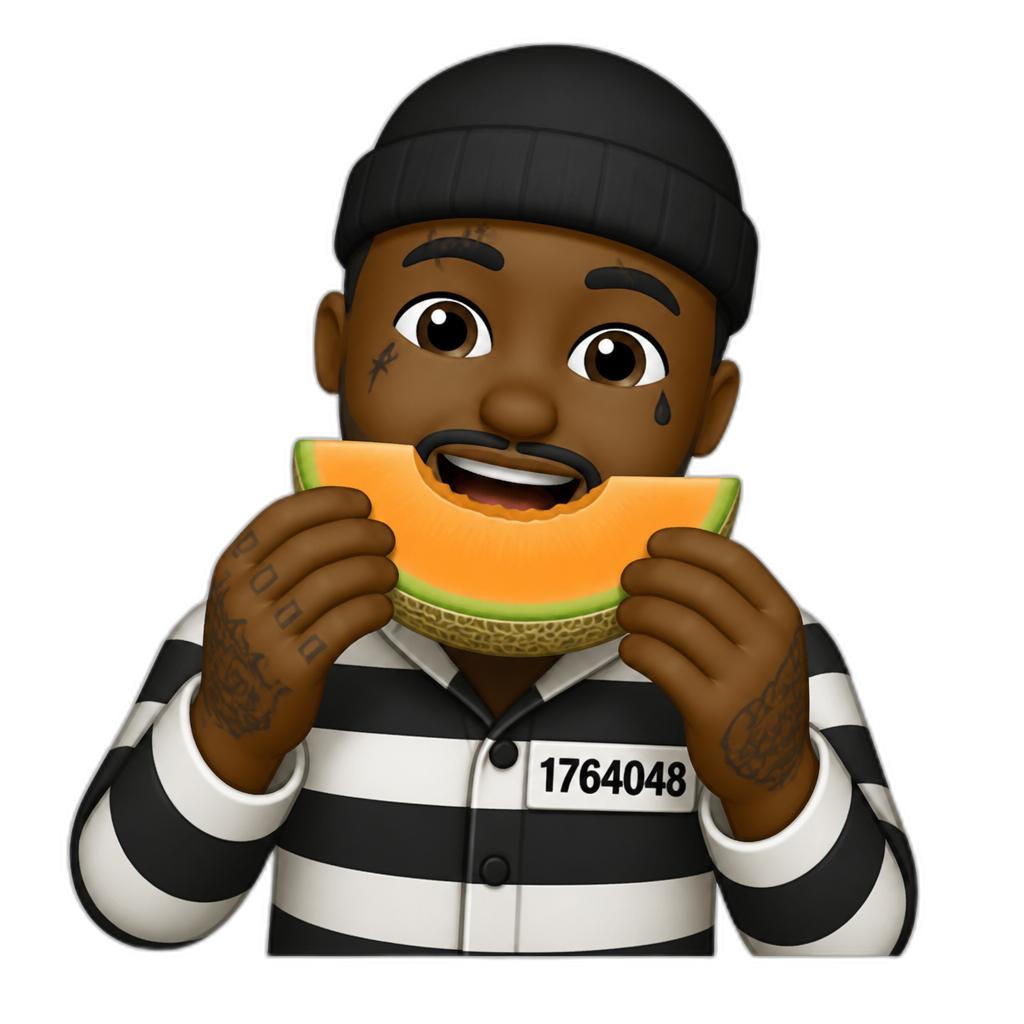 an african felon eating a melon - AI generated emoji