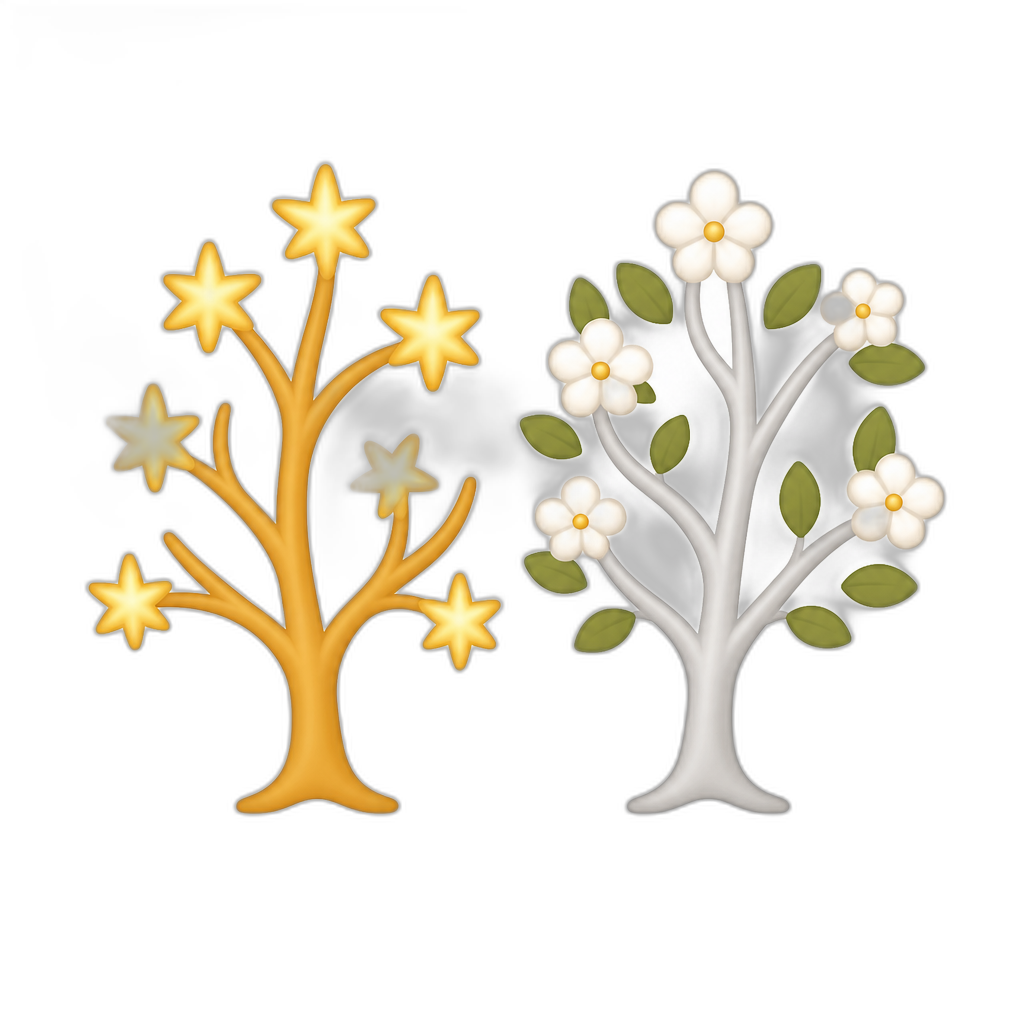 Telperion & Laurelin minimal thick flat - AI generated emoji