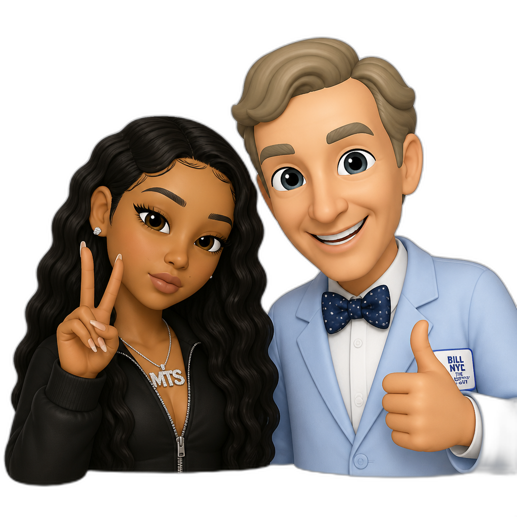 Mariah The Scientist with Bill Nye The Science Guy - AI generated emoji