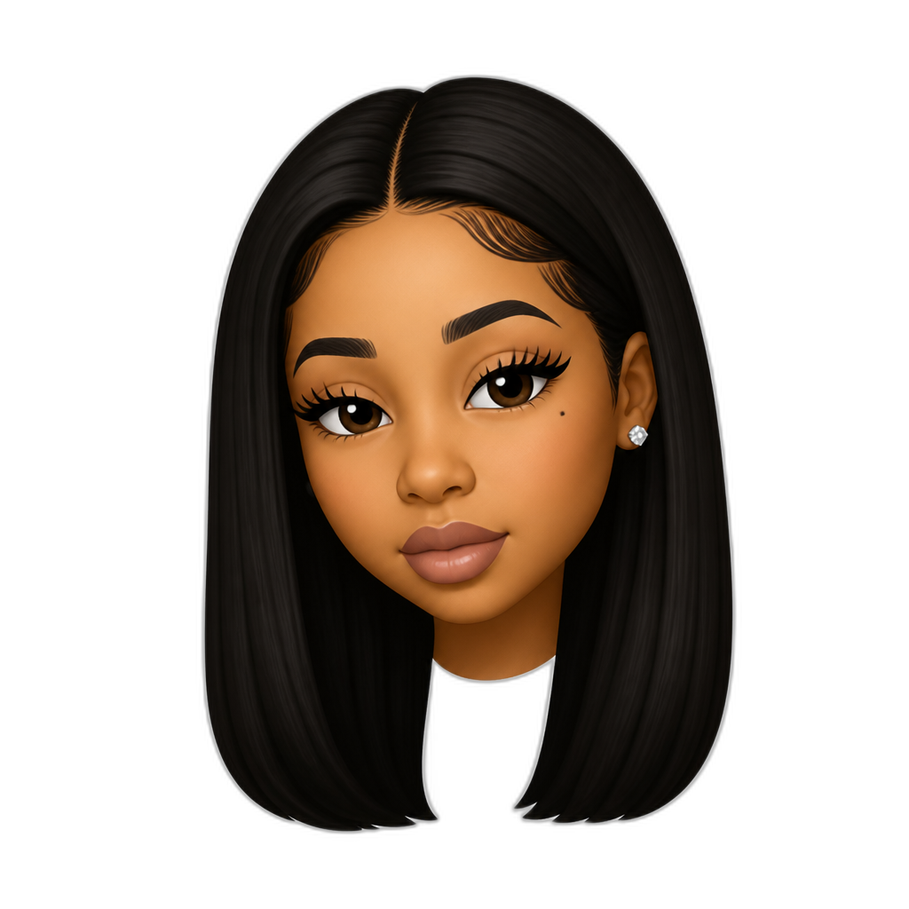 Mariah The Scientist with long straight hair - AI generated emoji