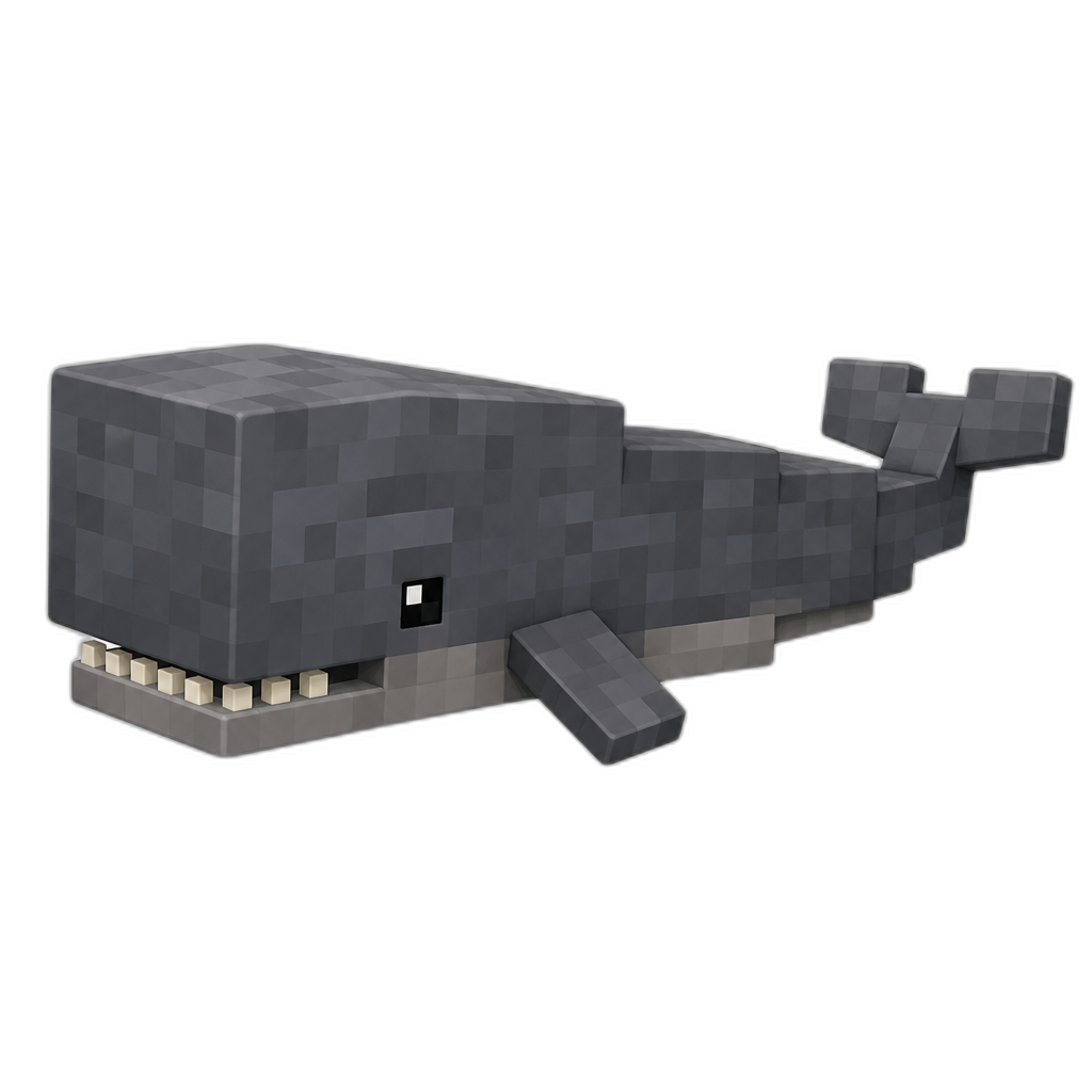 Minecraft sperm whale - AI generated emoji