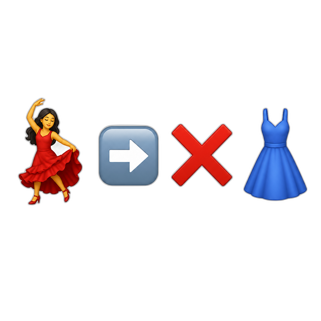 💃➡️❌👗 - AI generated emoji