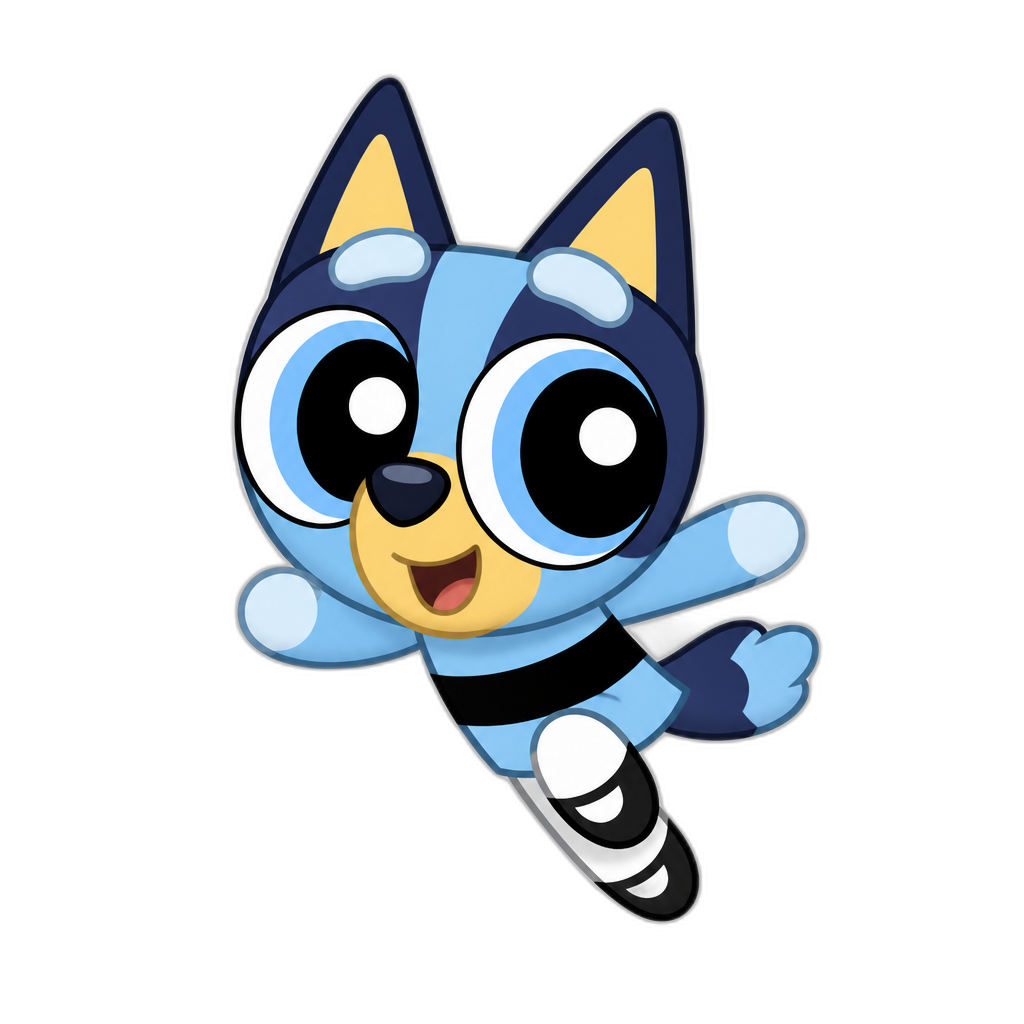 Bluey as a Powerpuff Girl - AI generated emoji