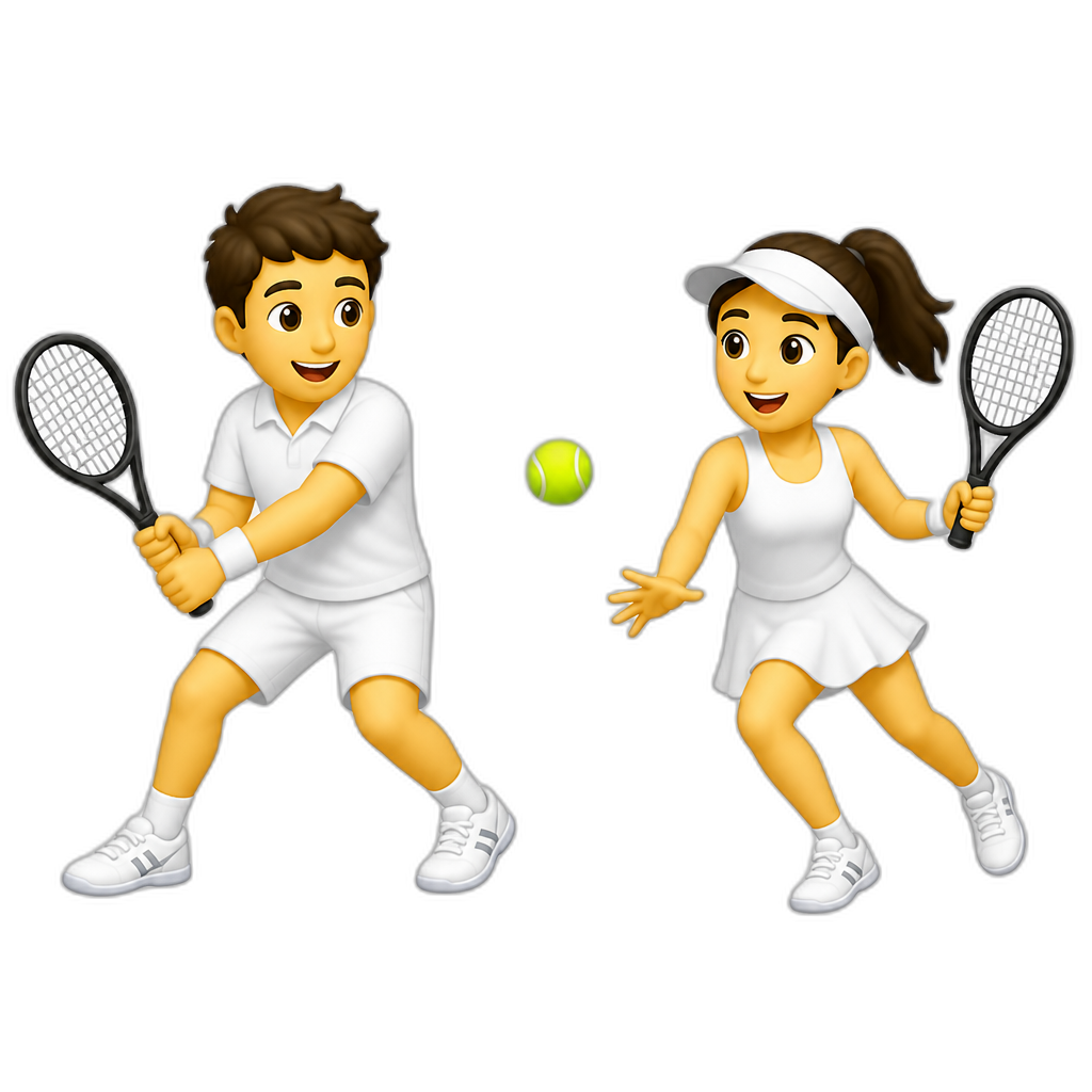 guy and girl playing tennis - AI generated emoji