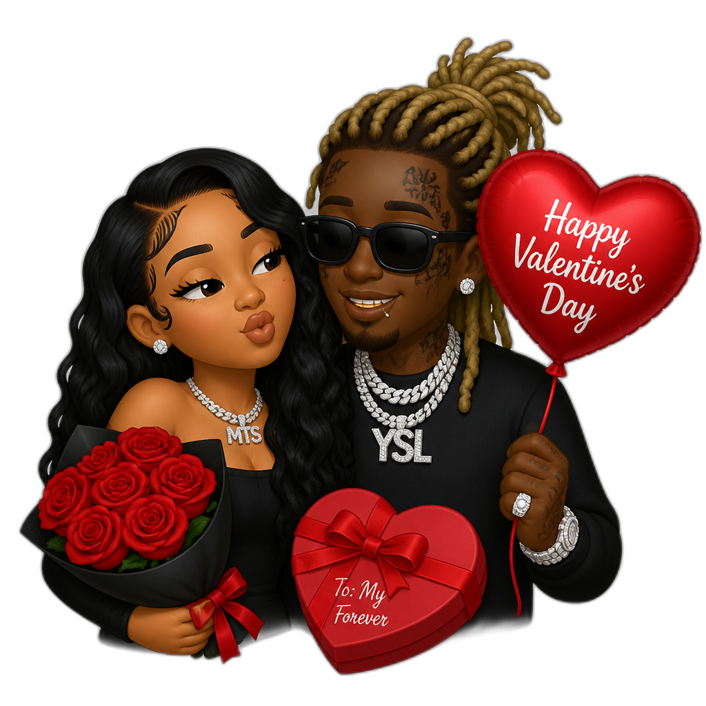 Mariah The Scientist celebrating Valentine's Day with her fiance Young Thug - AI generated emoji