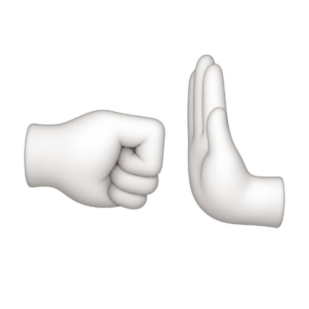 make an emoji with a fist bump and a flat hand With white hands - AI generated emoji