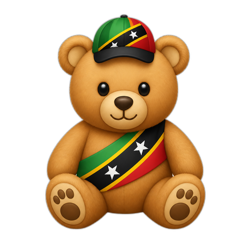 Create a Teddy bear who is a Kittitian - AI generated emoji