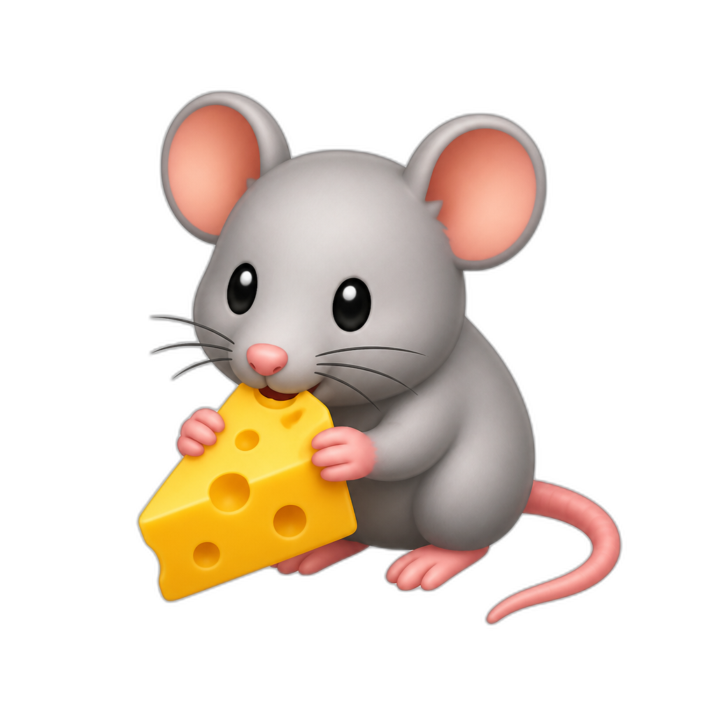 The mouse is eating cheese - AI generated emoji