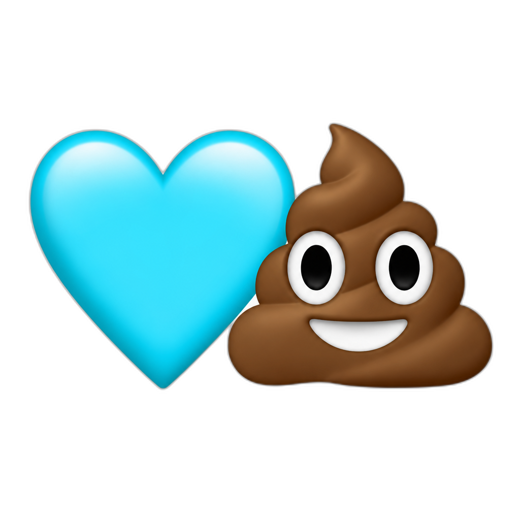 Cyan and poo color - AI generated emoji