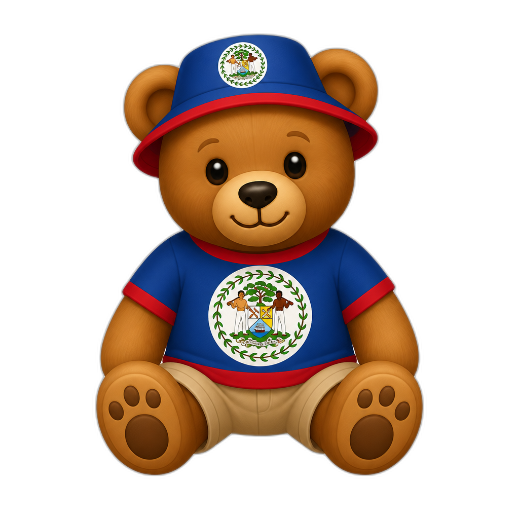 Create a Teddy bear who is a Belizean - AI generated emoji
