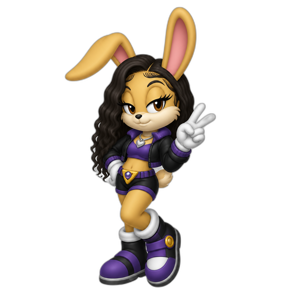Mariah The Scientist in Sonic CD, as an anthro Mobian Rabbit - AI generated emoji