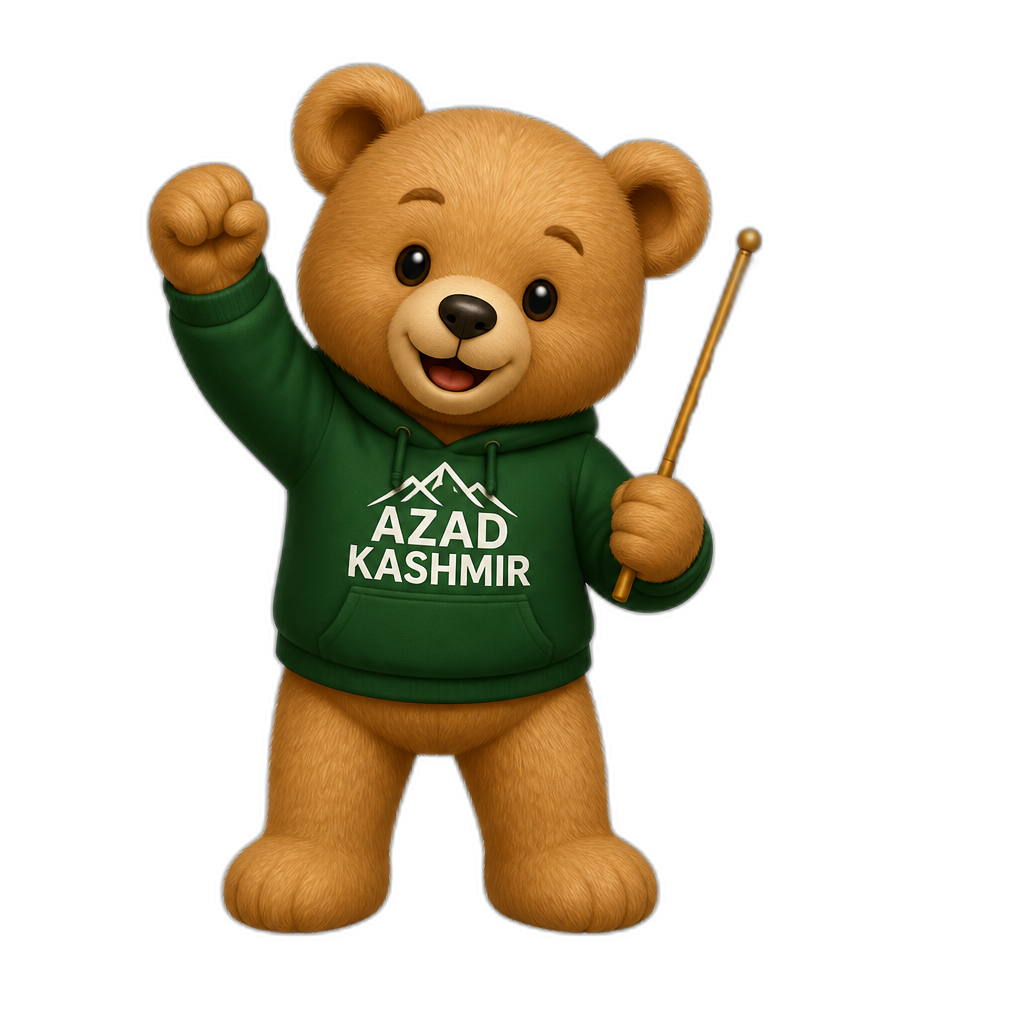 Create a any posing Teddy bear who is a Azad Kashmir. any fur color - AI generated emoji