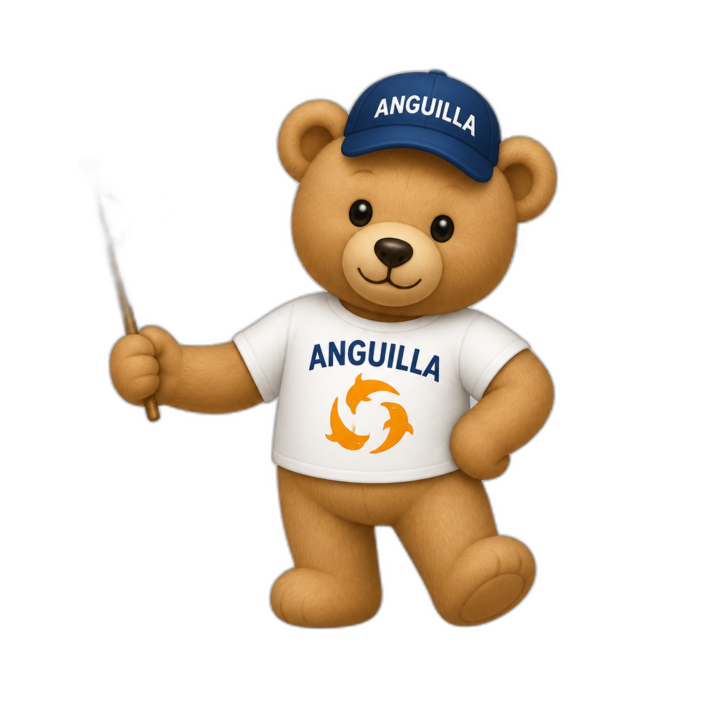Create a any posing Teddy bear who is a stereotypical Anguilla. any fur color - AI generated emoji