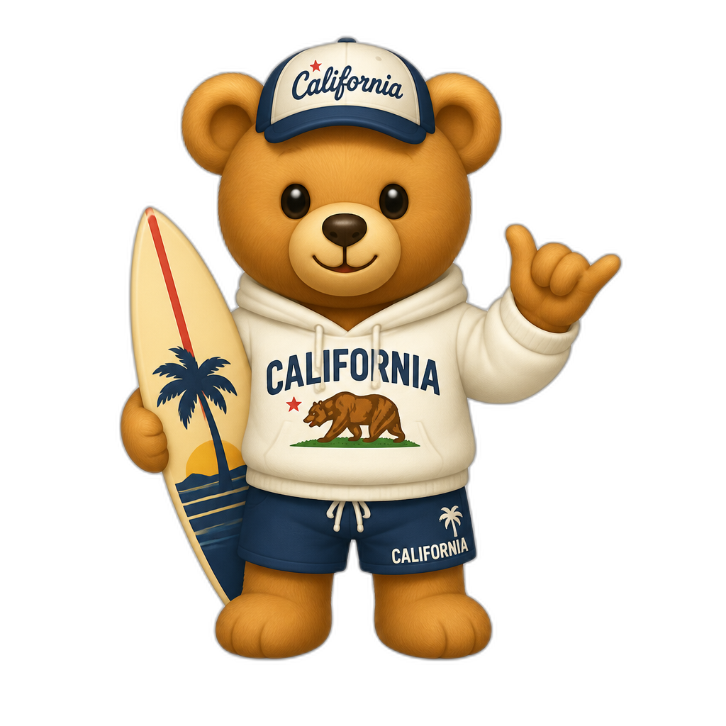 Create a Teddy bear who is a California - AI generated emoji