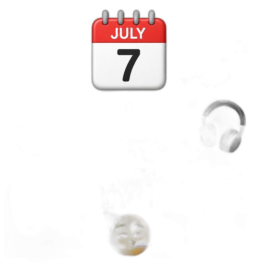 July 7 Is National Music Festival Day - AI generated emoji