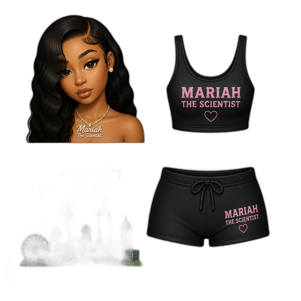 Mariah The Scientist, swim crop top, swim shorts, Hotlanta - AI generated emoji