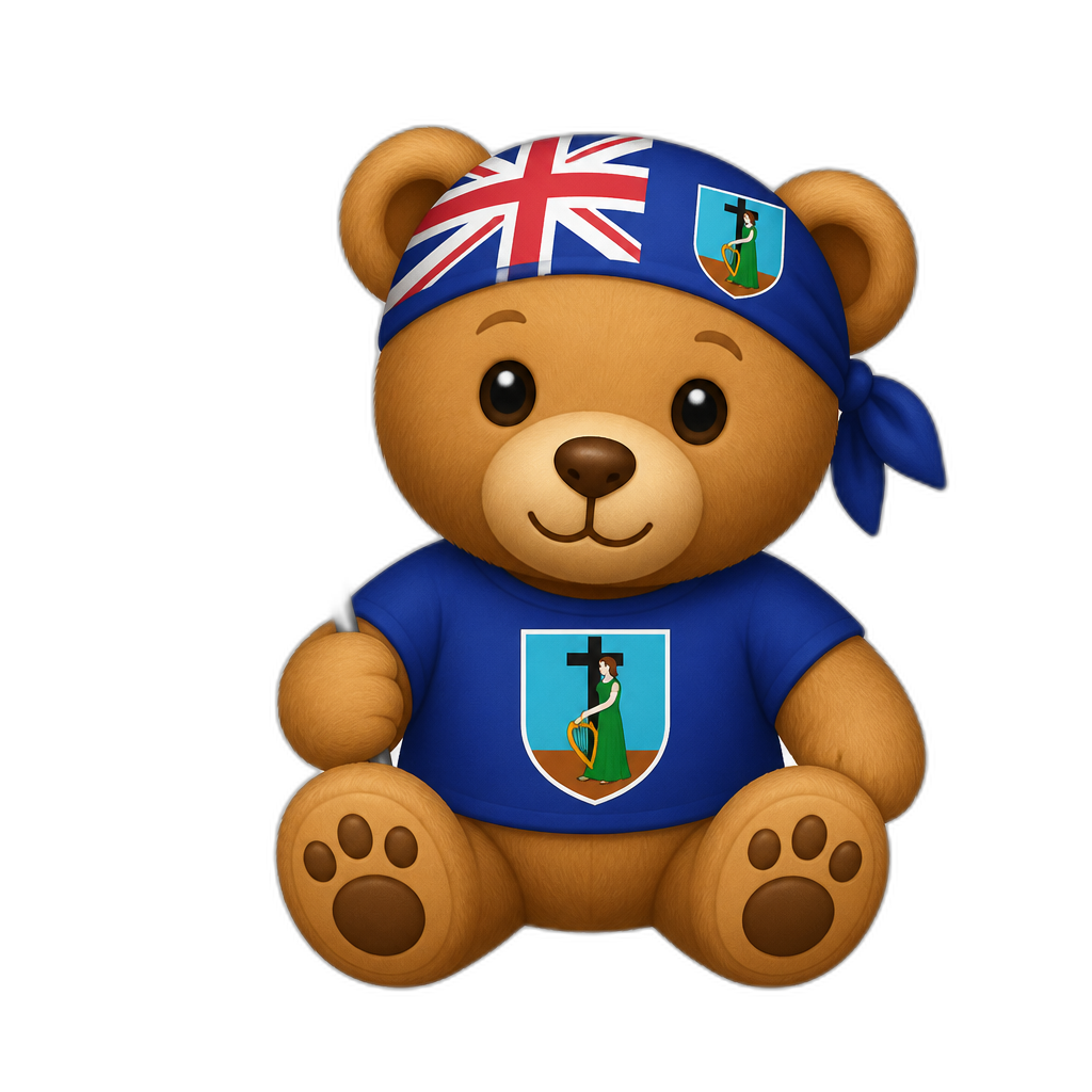 Create a Teddy bear who is a Montserratian - AI generated emoji