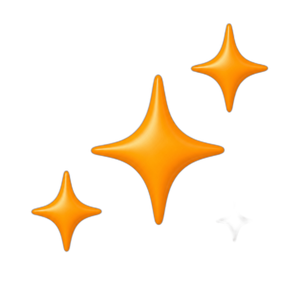 orange star flakes - AI generated emoji