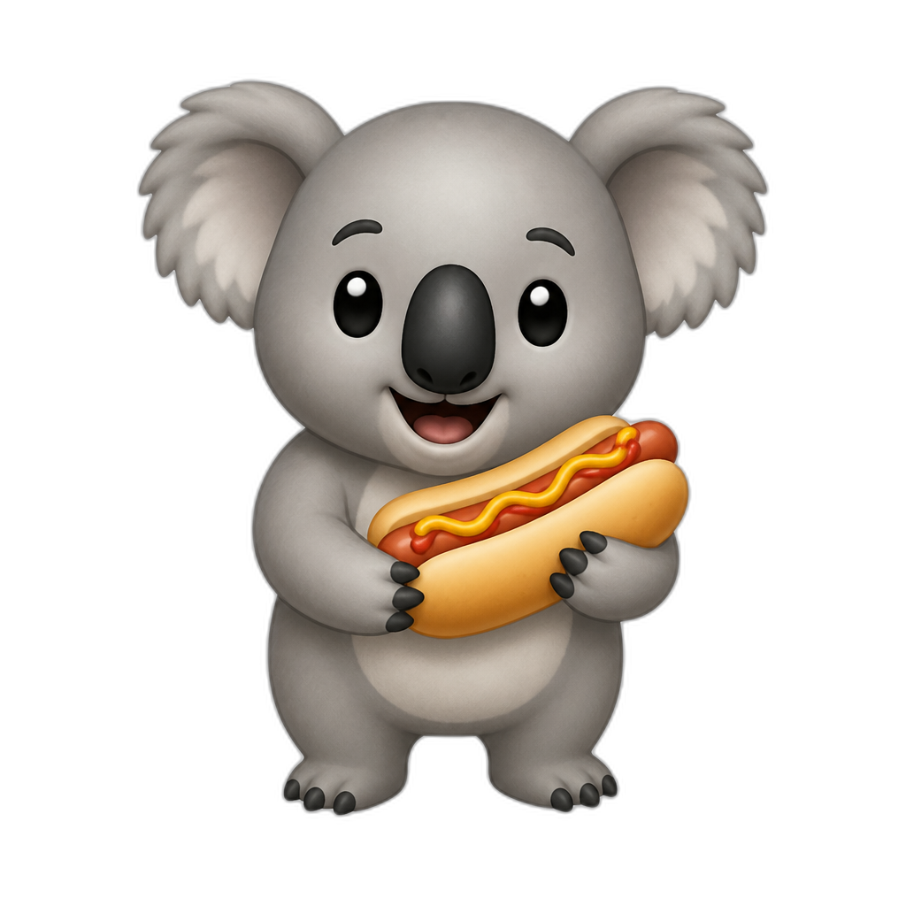 instead of a heart, an it hold a hotdog - AI generated emoji