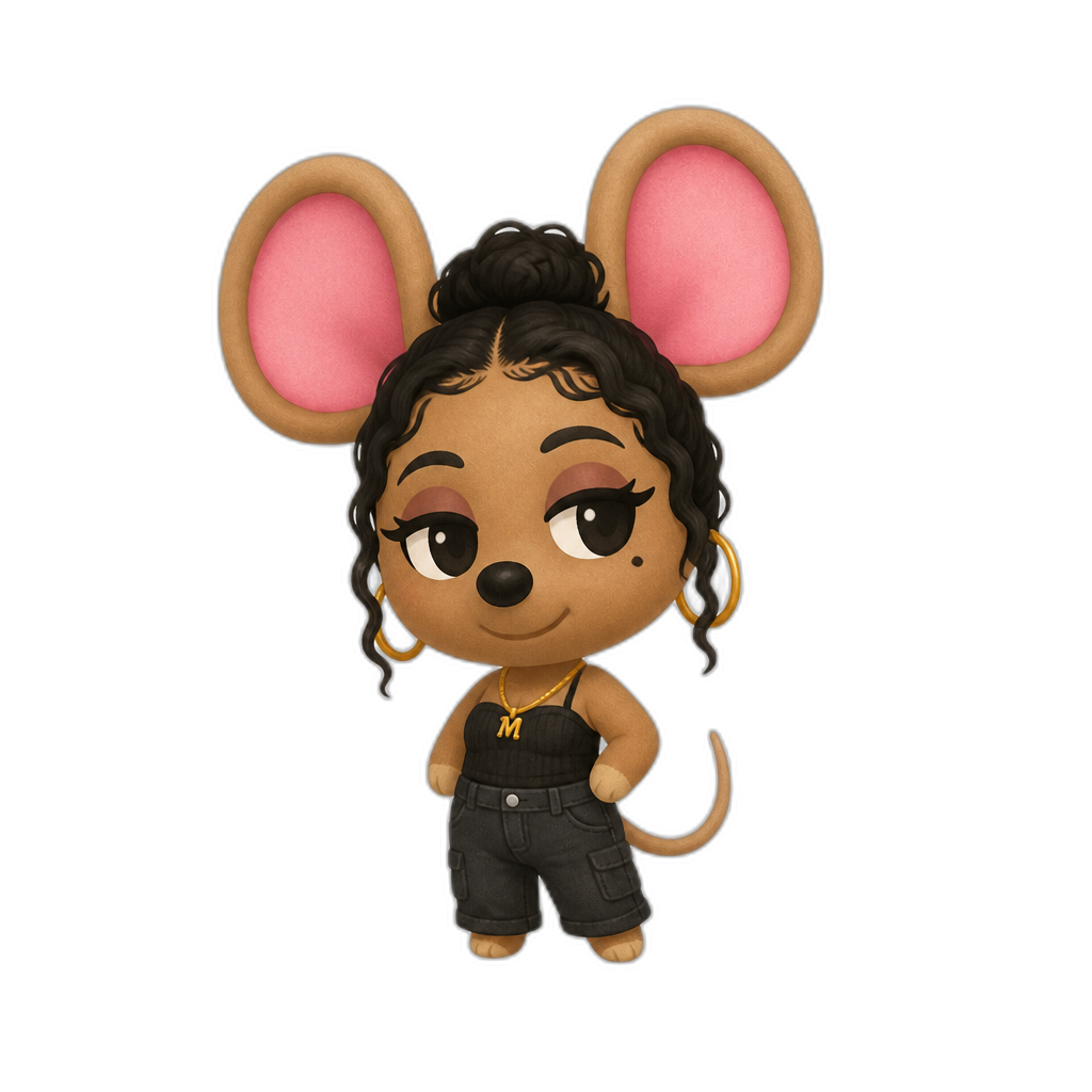 Mariah The Scientist as an Animal Crossing Mouse Villager - AI generated emoji