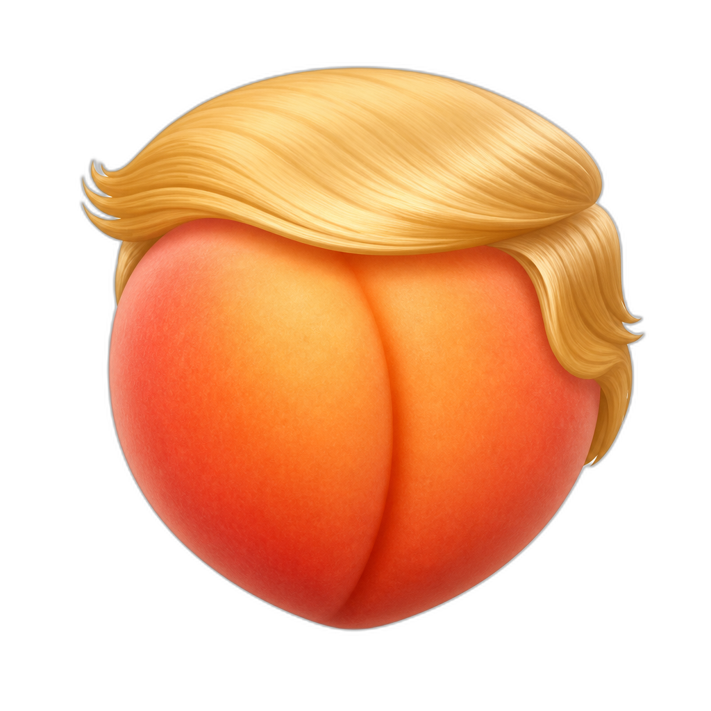 peach with donald trump hair - AI generated emoji