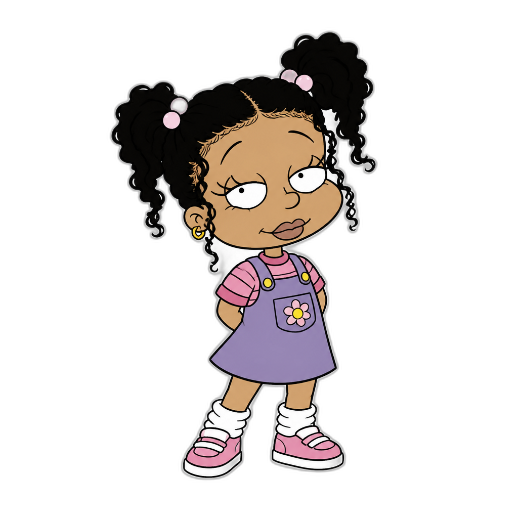 Mariah The Scientist as a little girl in Rugrats, light brown skin - AI generated emoji